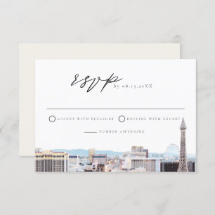 Tarjeta RSVP de Watercolor Las Vegas Strip