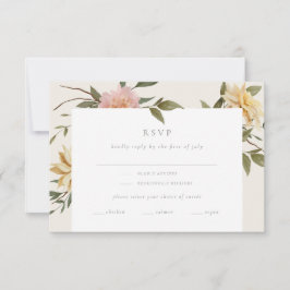 Tarjeta RSVP de Wild Florals con opción de entrada