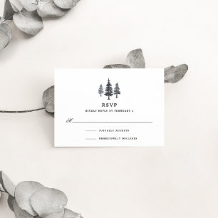 Tarjeta RSVP de Winter Forest