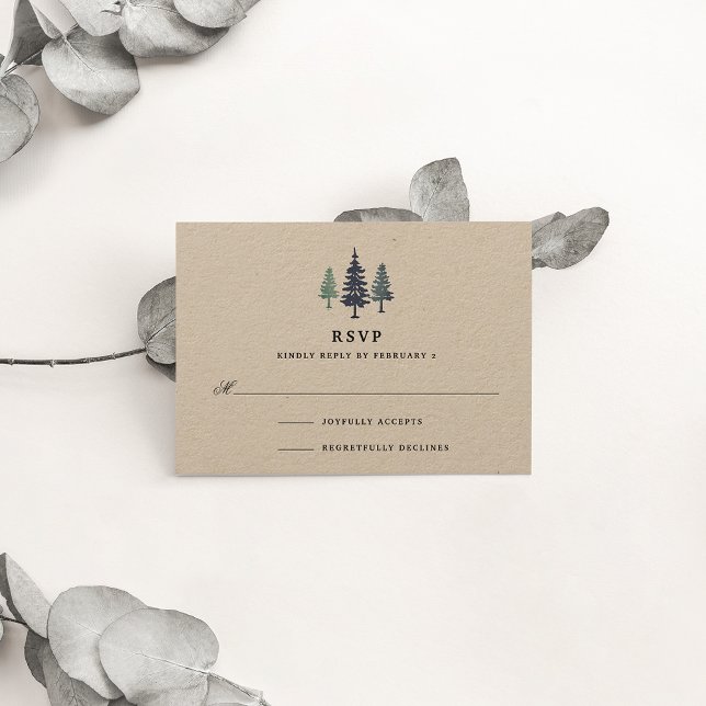 Tarjeta RSVP de Winter Forest (Subido por el creador)