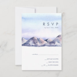 Tarjeta RSVP de Winter Mountain Sunset