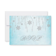 Tarjeta RSVP de Winter Wonderland Diamond Snowflak