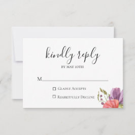 Tarjeta RSVP de Wispy Floral Wedding