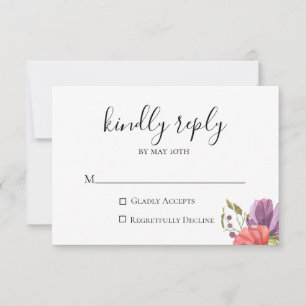 Tarjeta RSVP de Wispy Floral Wedding