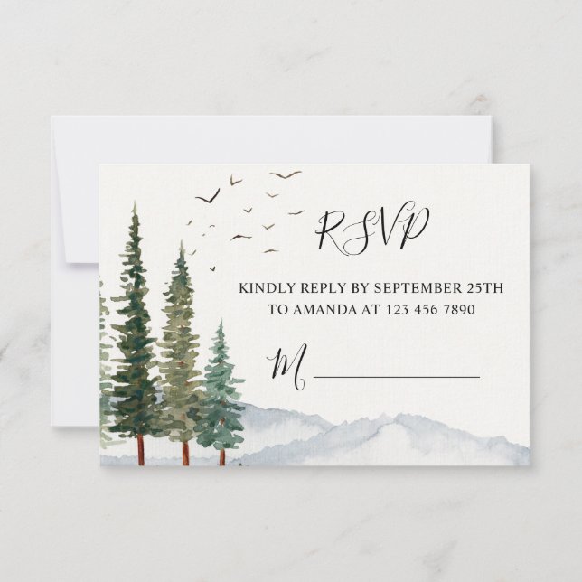 Tarjeta RSVP de Woodland Baby Shower (Anverso)