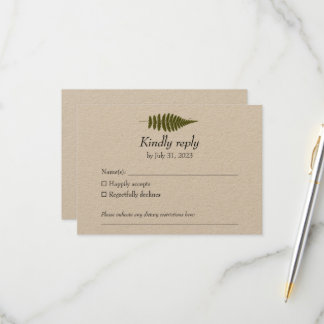 Tarjeta RSVP de Woodland Fern