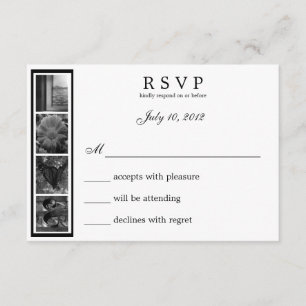 Tarjeta RSVP de Word Art Alphabet Photography