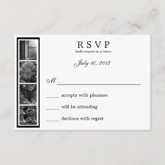 Tarjeta RSVP de Word Art Alphabet Photography