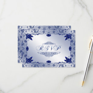 Tarjeta RSVP del 45° aniversario de Sapphire Boda