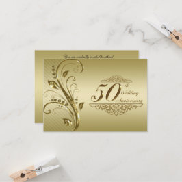 Tarjeta RSVP del 50 aniversario de los Bodas de or