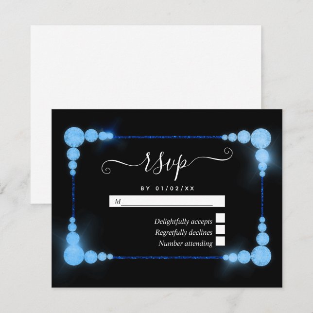Tarjeta RSVP del 60° Aniversario del Boda del Diam (Anverso / Reverso)