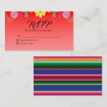 Tarjeta RSVP del folklore mexicano de sarape