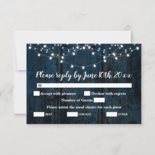 tarjeta RSVP del gabinete de boda