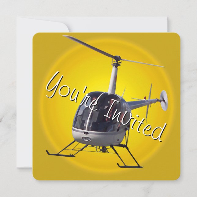 Tarjeta RSVP del helicóptero para invitaciones de  (Anverso)