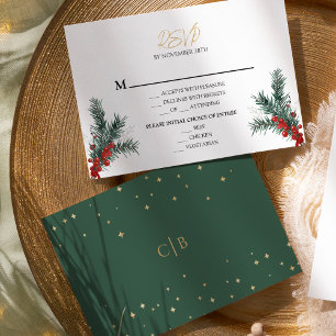 Tarjeta RSVP del menú Boda de Navidades clásicos s