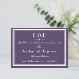 Tarjeta RSVP del sitio web Boho Moda Dusty Purple