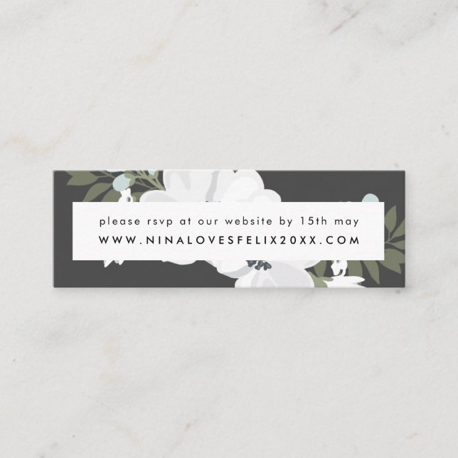 Tarjeta RSVP del sitio web de Boda de Anemone de V (Anverso)