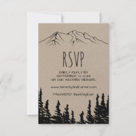 Tarjeta RSVP del sitio web de Boda de Woodsy Mount