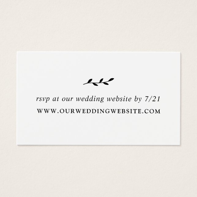 Tarjeta RSVP del sitio web del boda (Frente)