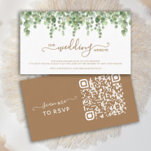 Tarjeta RSVP del sitio web del Boda de código QR d