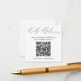 Tarjeta RSVP del sitio web del Boda de código QR m