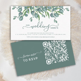 Tarjeta RSVP del sitio web del Boda del código QR