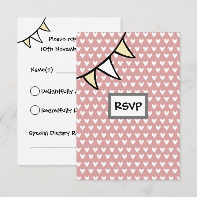 Tarjeta RSVP del Tractor de boda de país personali (Anverso / Reverso)