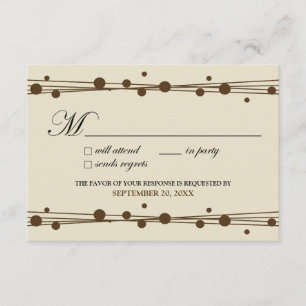 Tarjeta RSVP Dots & Straw (marfil/chocolate)