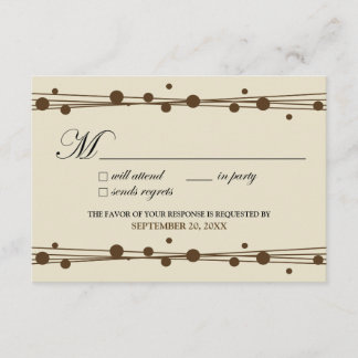 Tarjeta RSVP Dots & Straw (marfil/chocolate)