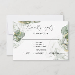 Tarjeta RSVP Dusty Pine Green y Carbón