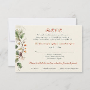 Tarjeta RSVP editable de alambre de primavera
