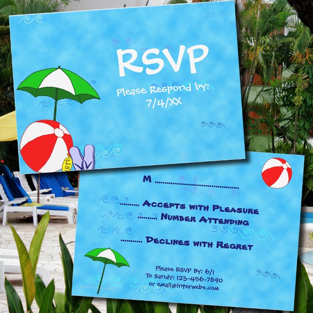 Tarjeta RSVP editable para grupos o Fiestas de pla (Subido por el creador)
