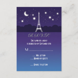 Tarjeta RSVP Eiffel Tower Sweet 16