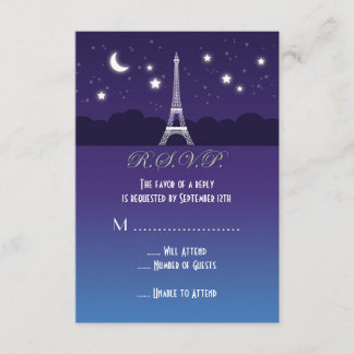 Tarjeta RSVP Eiffel Tower Sweet 16