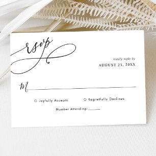 Tarjeta Rsvp Elegant Script Minimal Wedding