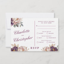 Tarjeta RSVP elegante de Boda de estilo vintage, t