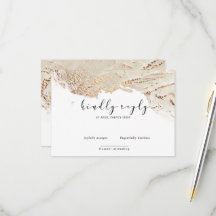 Tarjeta RSVP elegante de Relieve metalizado de imi
