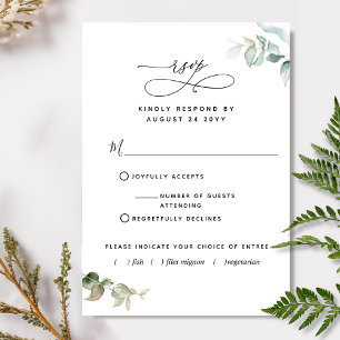 Tarjeta RSVP Elegante de Verdor con Elección de Co