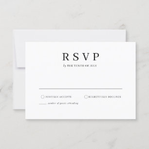 Tarjeta RSVP elegante minimalista