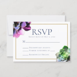 Tarjeta RSVP Elegante para Purple Succulent