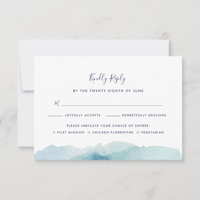 Tarjeta RSVP emblemática con elección de comida (Anverso)