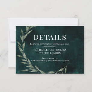 Tarjeta RSVP EMERALD de drama de ensueño de las ho