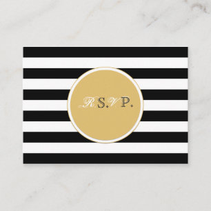 Tarjeta Rsvp en blanco y negro