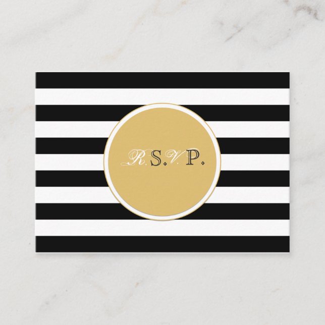 Tarjeta rsvp en blanco y negro (Anverso)