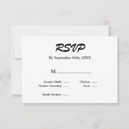 Tarjeta RSVP en blanco y negro