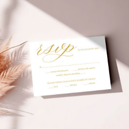 Tarjeta RSVP en blanco y negro con sobre