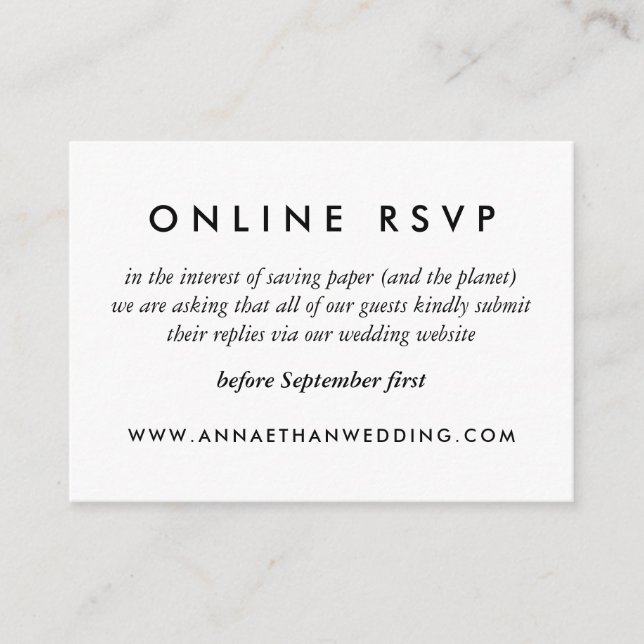Tarjeta RSVP en línea de Boda de anillo de oro mod (Anverso)