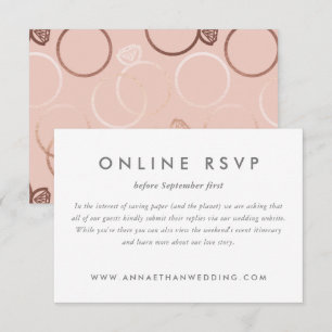 Tarjeta RSVP en línea de Boda de anillo de oro Ros