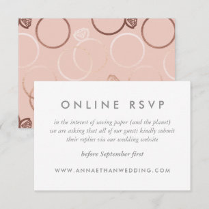 Tarjeta RSVP en línea de Boda de anillo de oro Ros