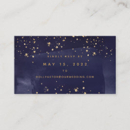 Tarjeta RSVP en línea de Sapphire y Gold Boda